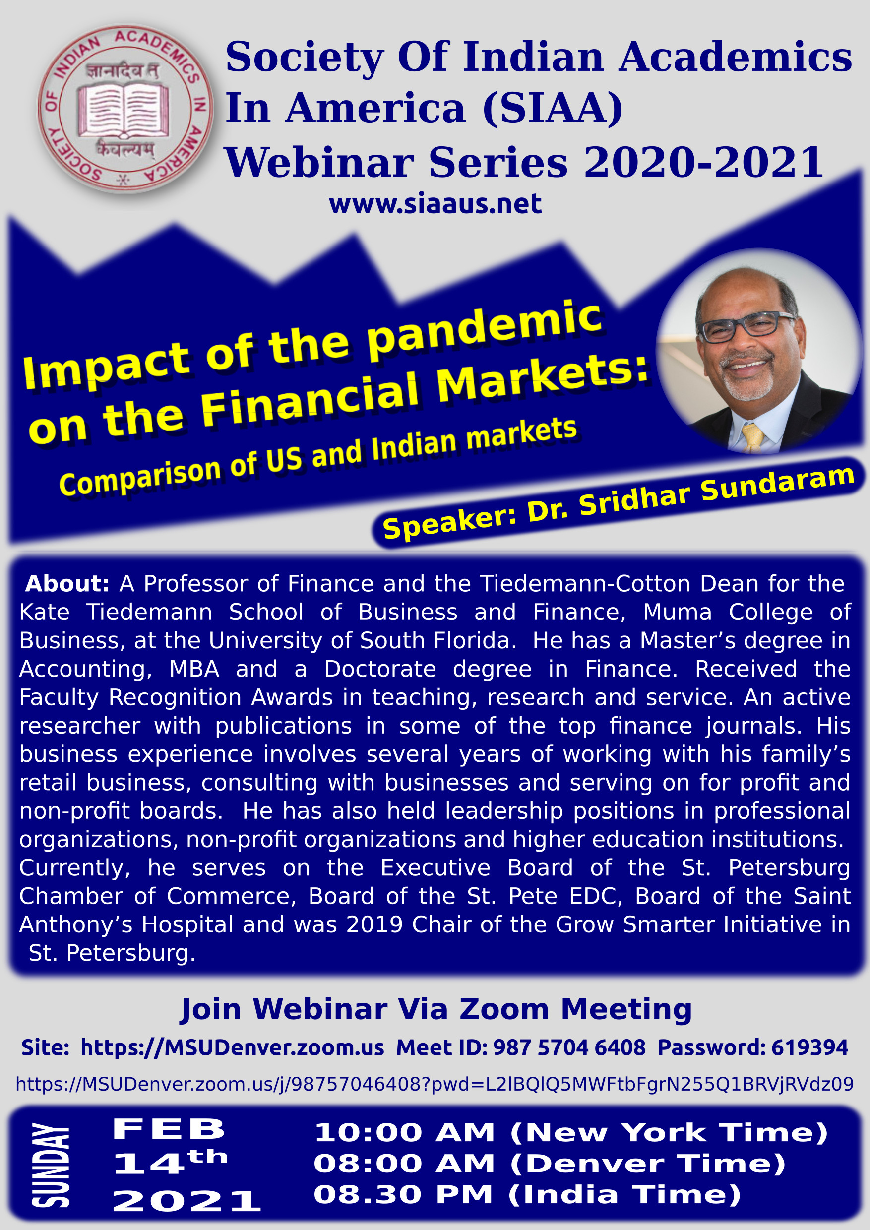 ewbinar poster feb 2021 - Impact of the pandemic on the Financial Markets